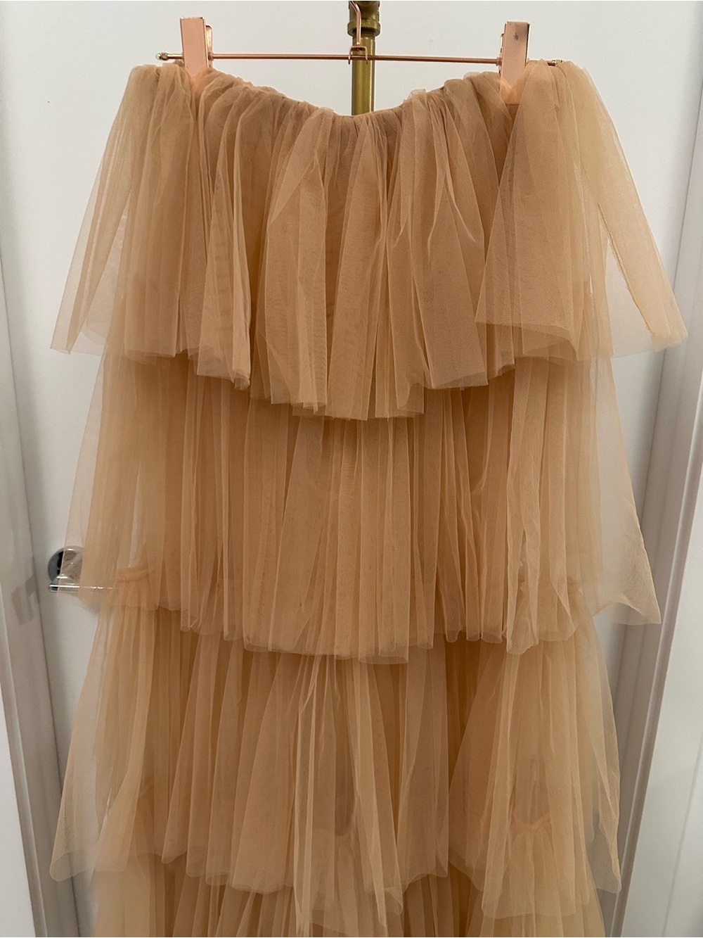 Edite Mode Blithe High Waisted Layered Ruffle Tulle Maxi Skirt Size L - Picture 3 of 7